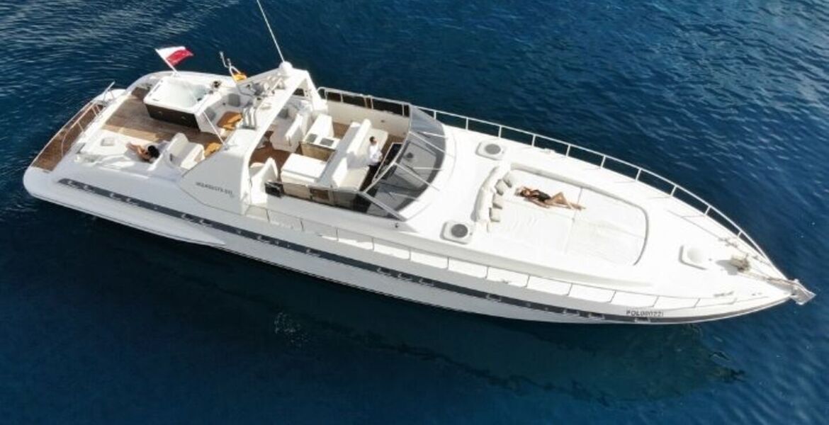 Yate Mangusta 80 en alquiler en Marbella, Puente Banus.
